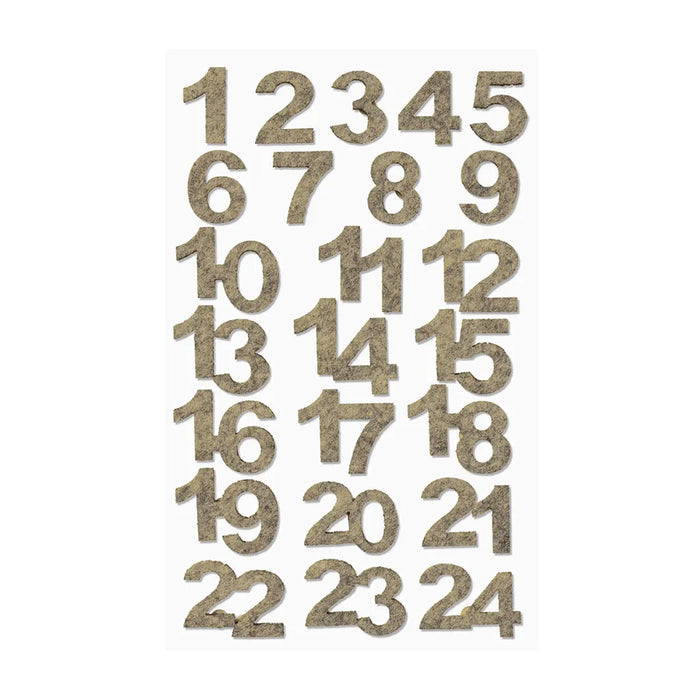 Felt Advent Numbers, 1-24, Tinged With Nature
