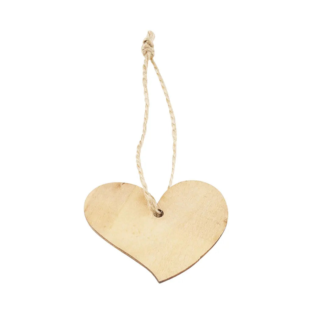 Wooden Hanger Heart, 4.5cm, 8pcs