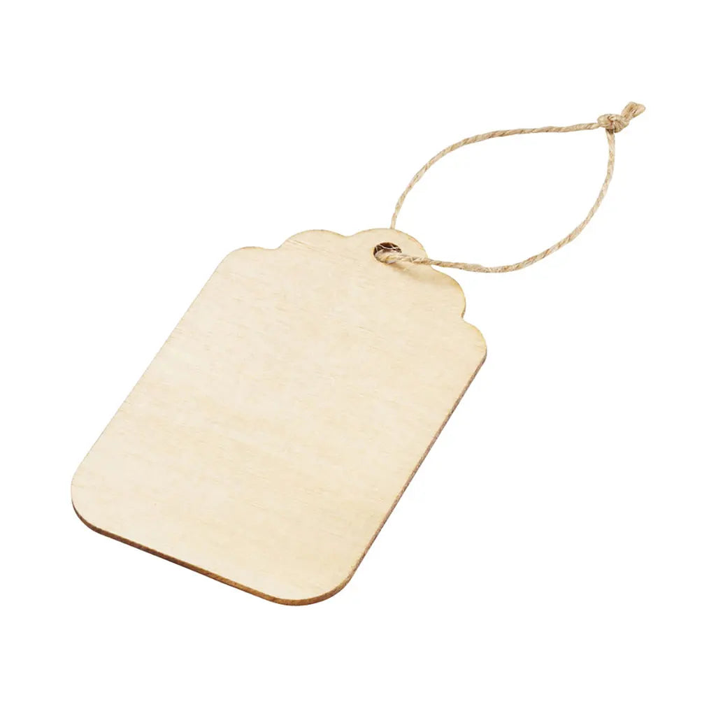 Wooden Hanger Plate, 8cm, 6pcs