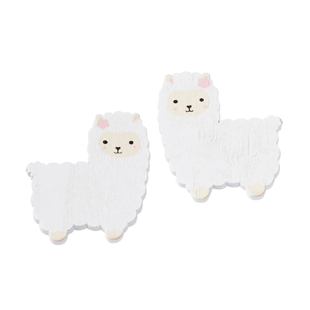 Wooden stickers Lama, 5cm, 2pcs