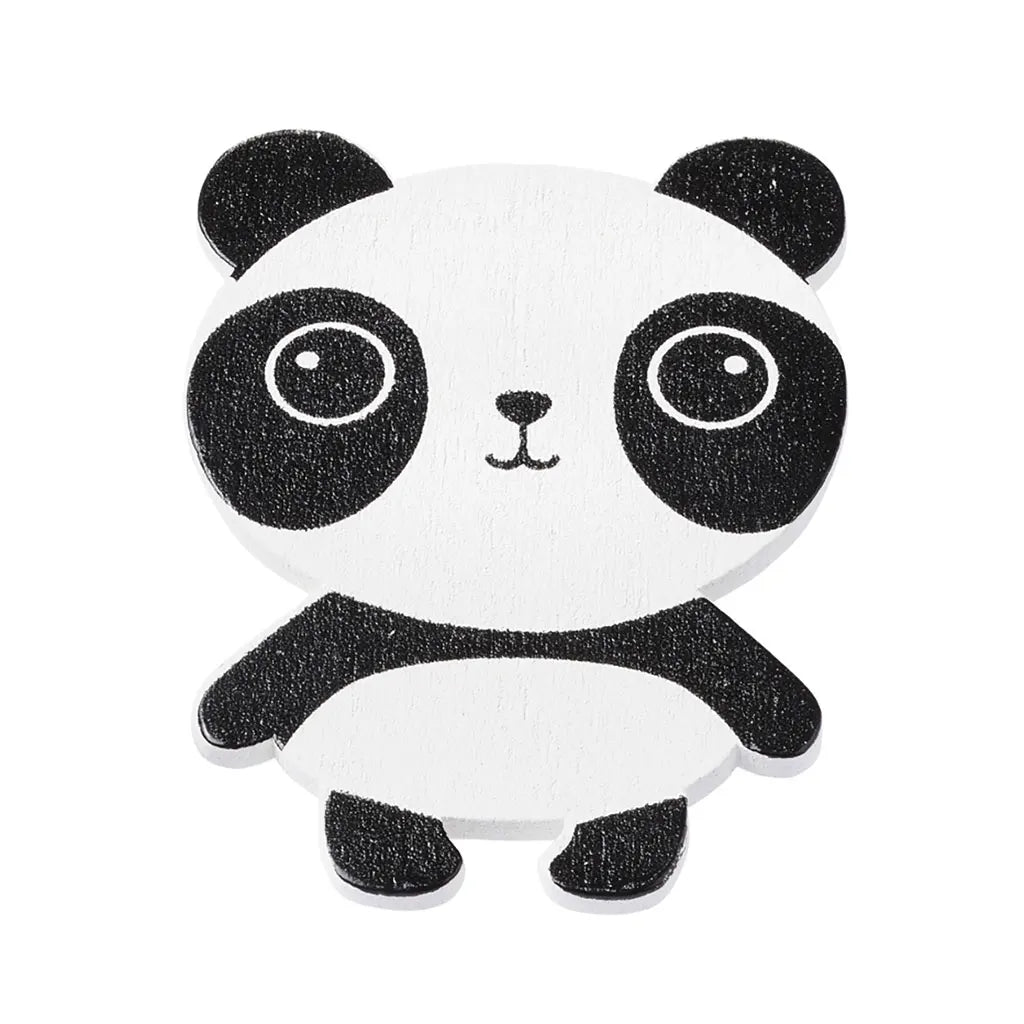 Wooden stickers Panda, 6cm, 2pcs