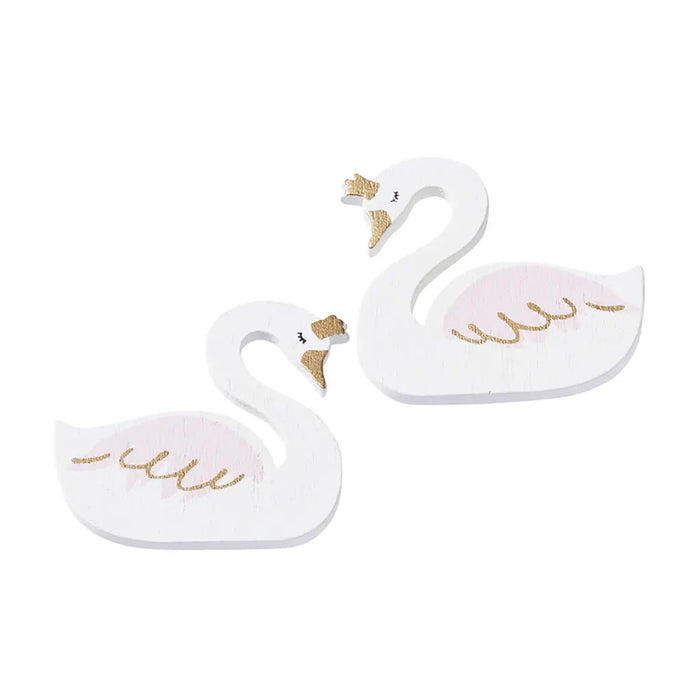 Wooden swan, 4.5cm, 2pcs