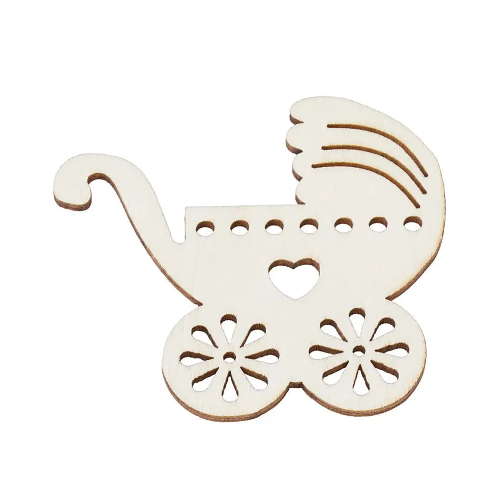 Pram, ca. 8cm, nature, bag with 4 pcs