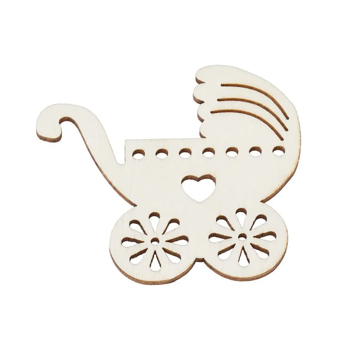 Pram, ca. 8cm, nature, bag with 4 pcs