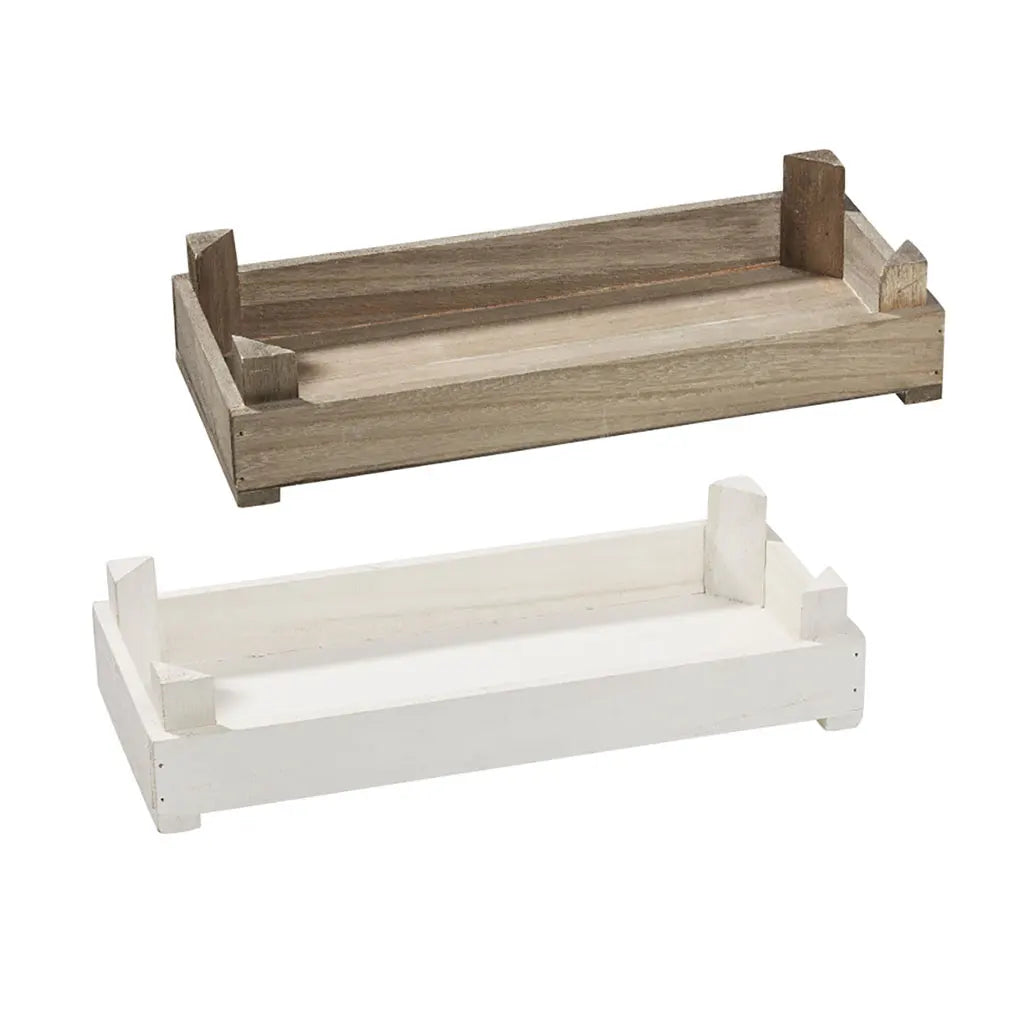 Wooden tray Basic, 35 x 15 x 8cm, white