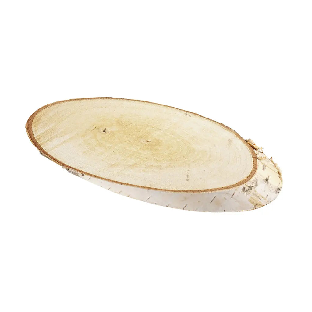 Birch wood disks, oval, ca. 9 x 5cm, bag with 2 pcs