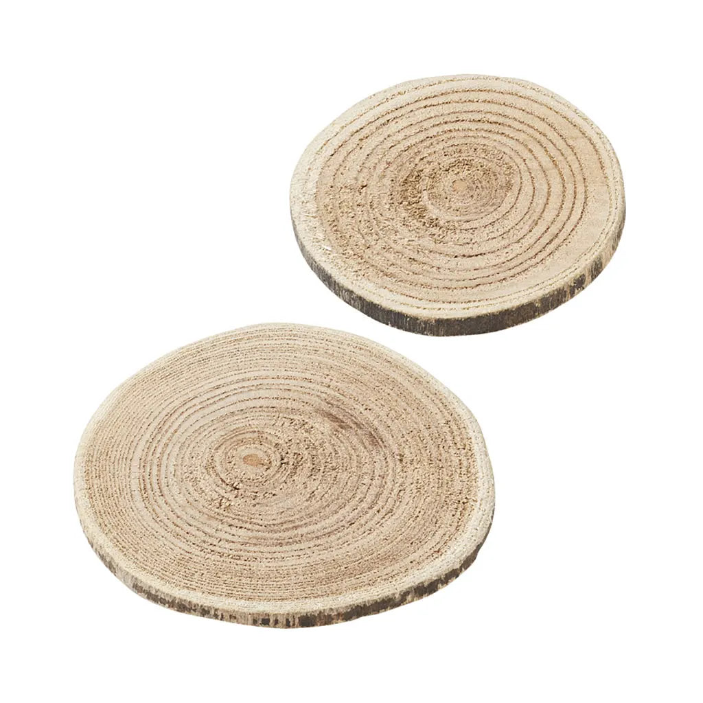 Birch wood disks, round, ca. 4-6cm, bag with 4 pcs