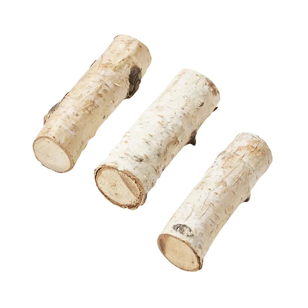 Birch wood trunks, ca. 6cm, bag with 4 pcs