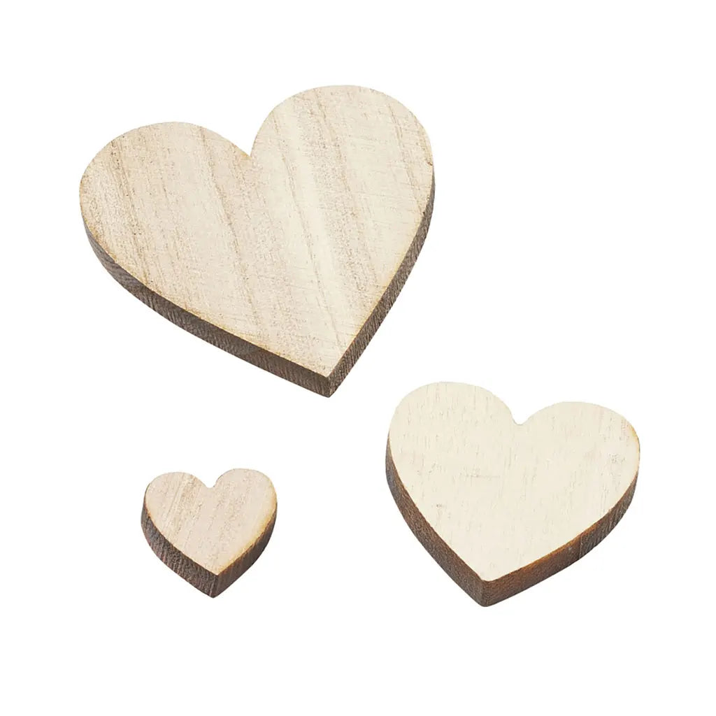Wooden Heart, 2.4cm, bag with 12 pcs