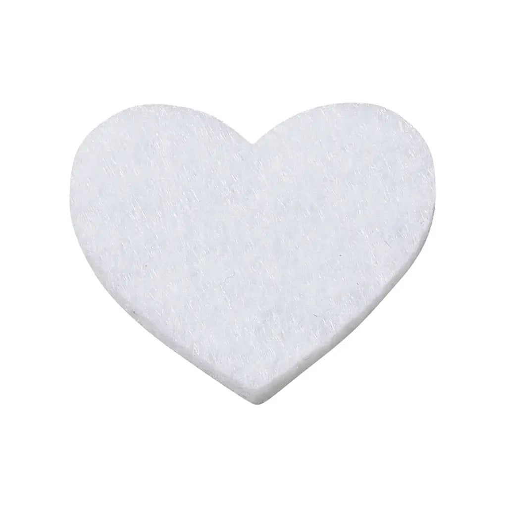Trendy Felt Heart, 26 x 27 x 3mm, White, Box With 12pcs