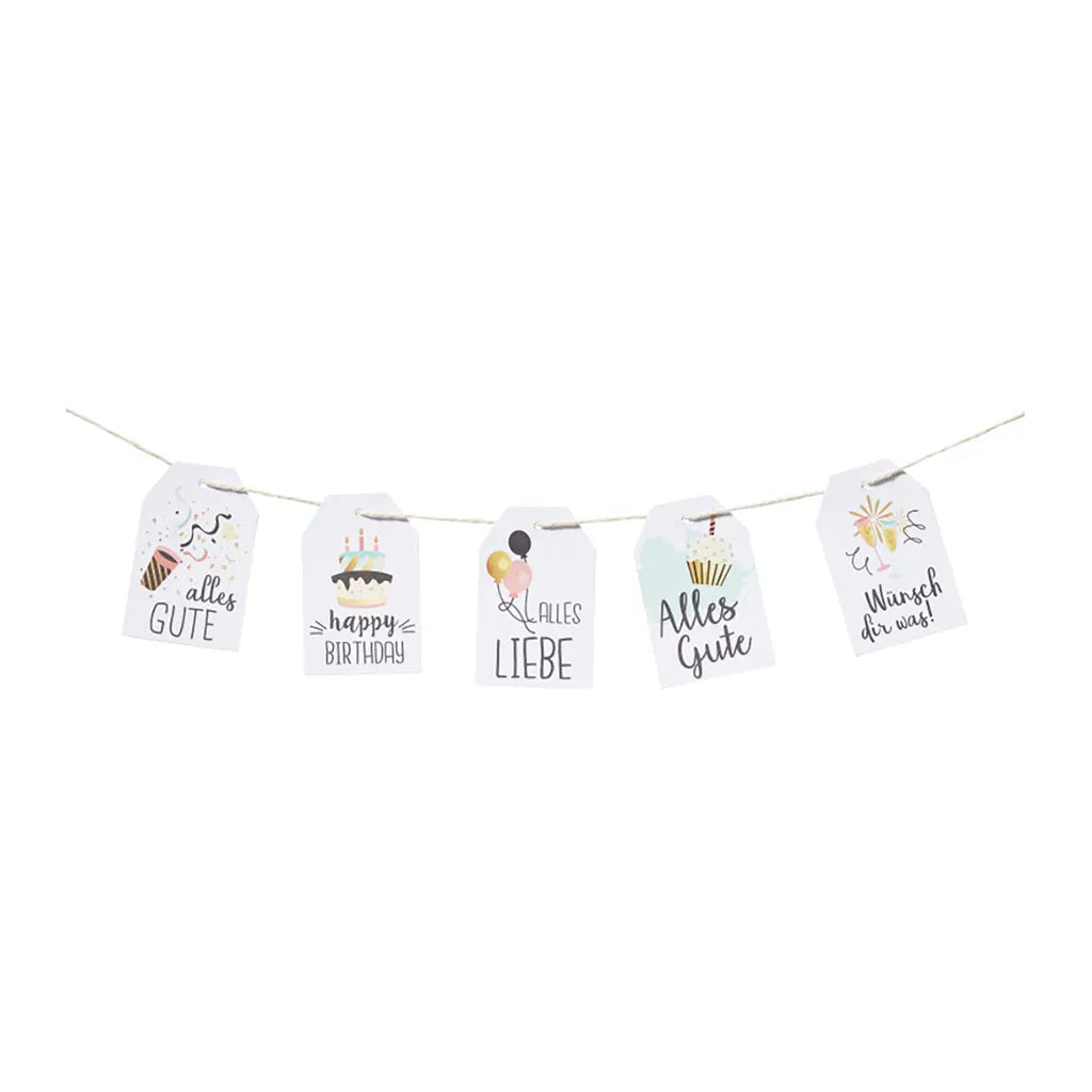 Gift Tag Birthday II, 10pcs, Assorted