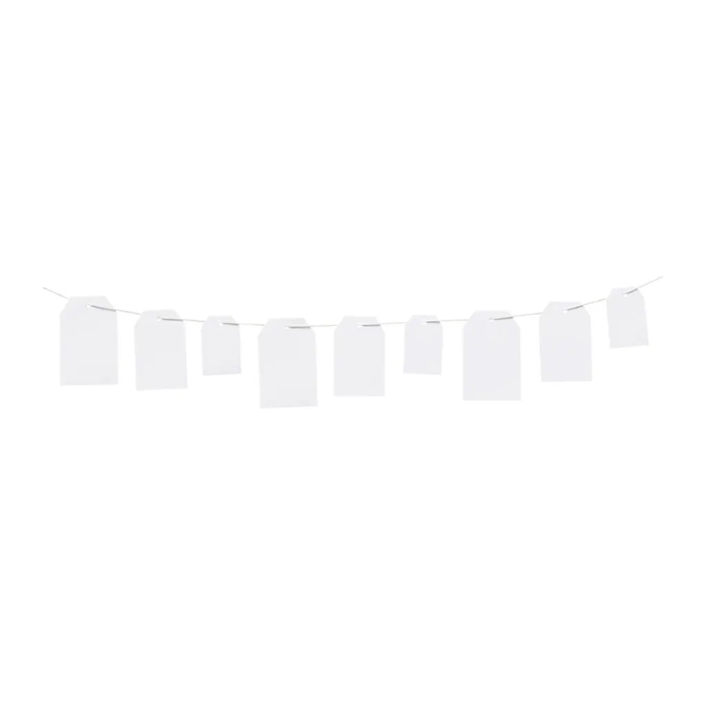 Gift Tags, 5 / 6,5 / 7cm, 30pcs, Assorted, White, Rectangular