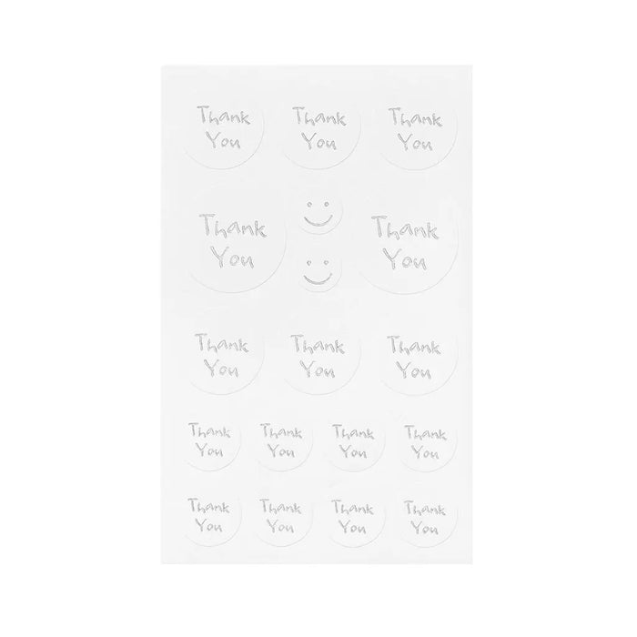 Stickers Thank You, Silver, 2 Sheets