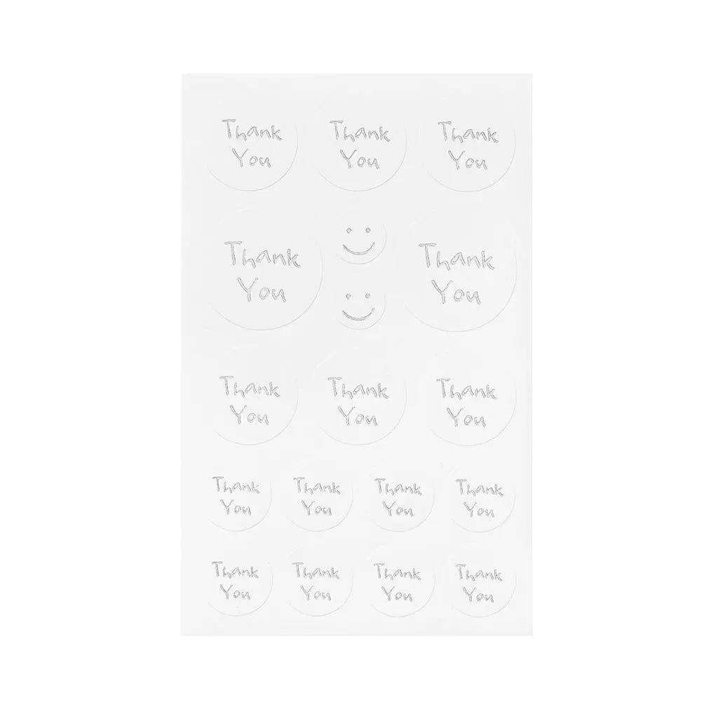 Stickers Thank You, Silver, 2 Sheets