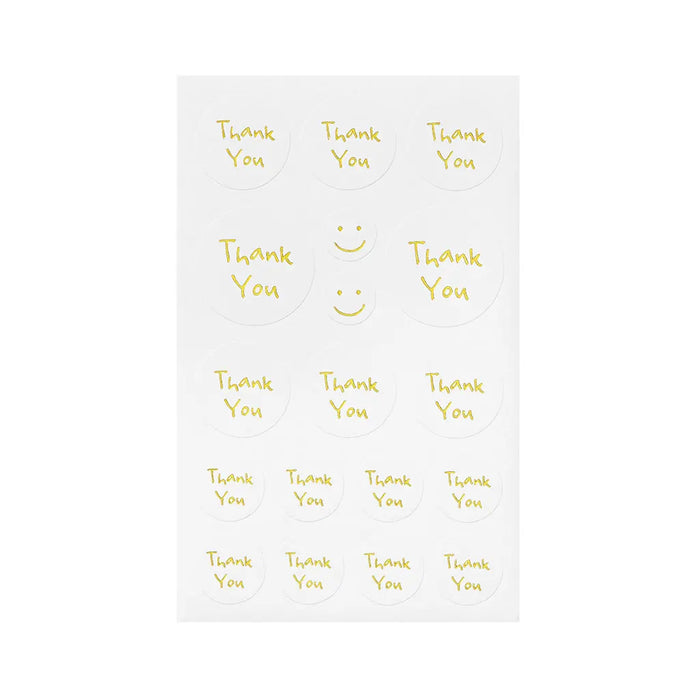 Stickers Thank You, Gold, 2 Sheets