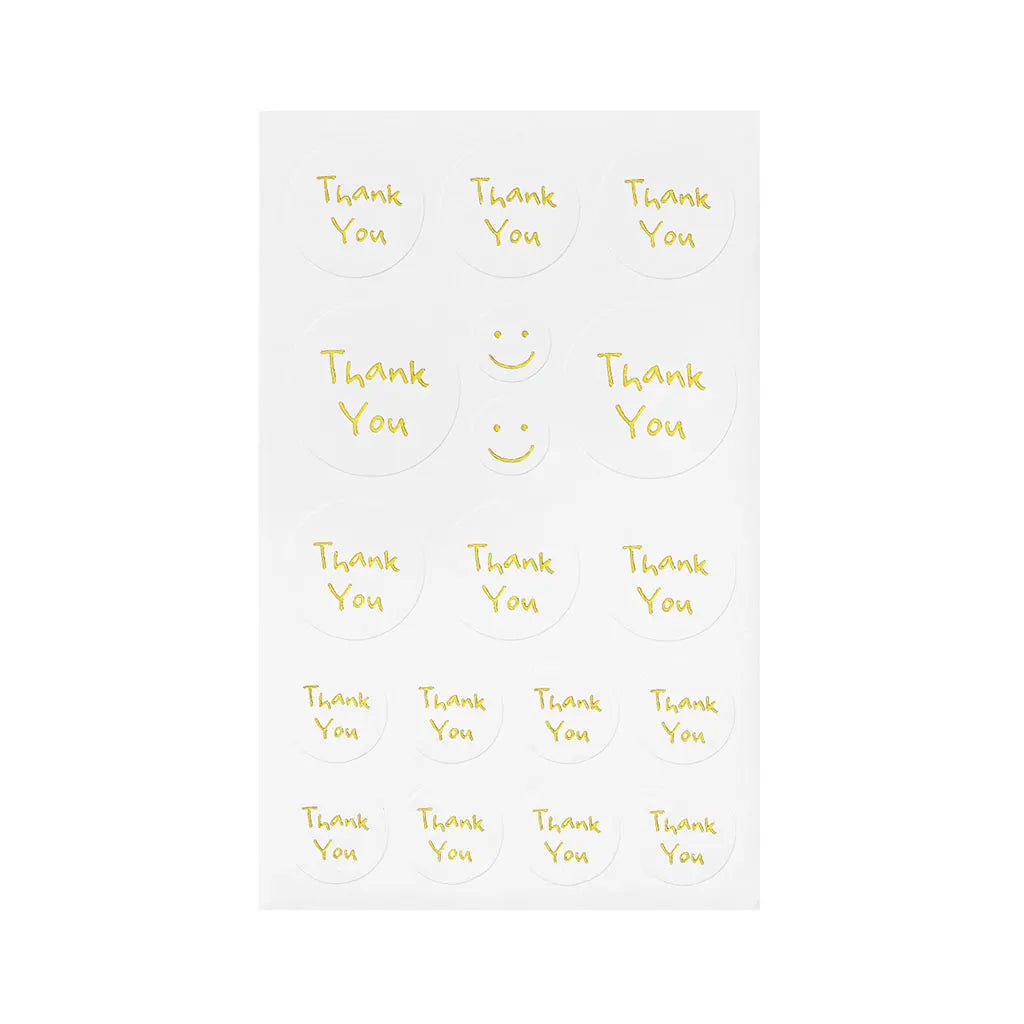 Stickers Thank You, Gold, 2 Sheets