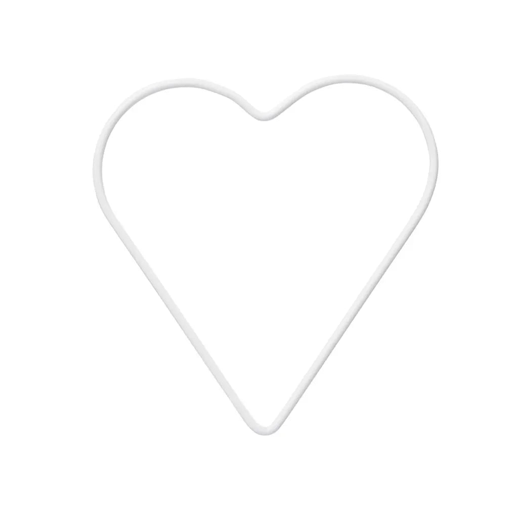 Metallic Heart 18cm, White
