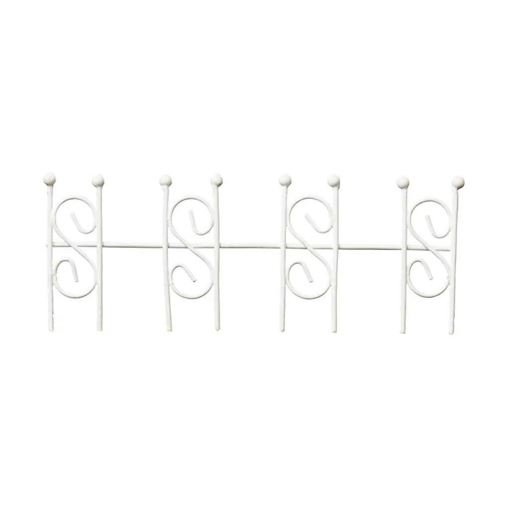 Fence, metallic, 13 x 5cm, white