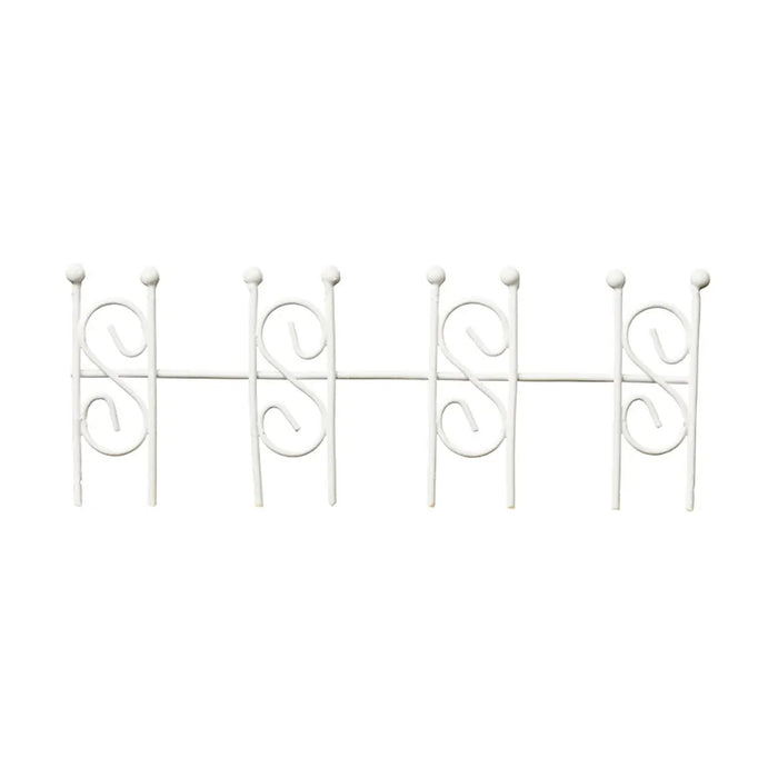 Fence, metallic, 13 x 5cm, white