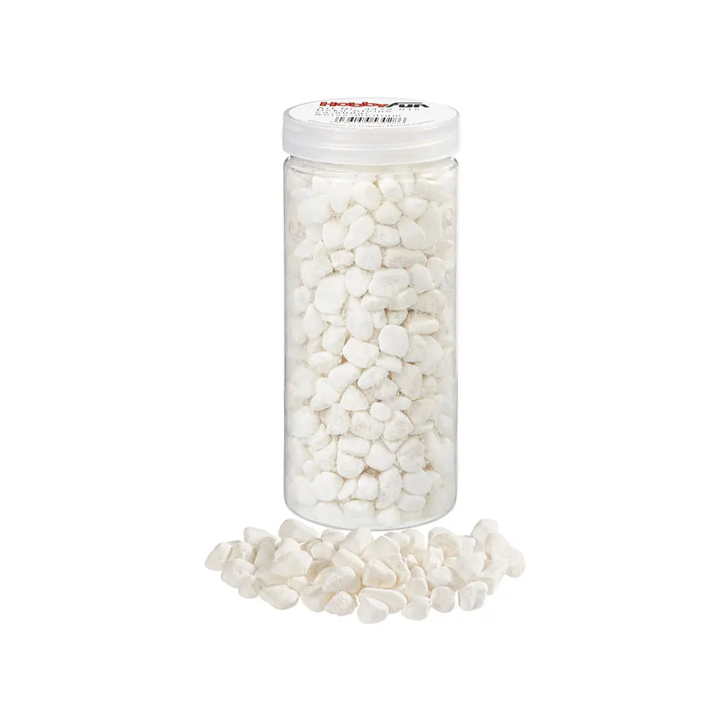Decorative stones, white, medium, ca. 500g