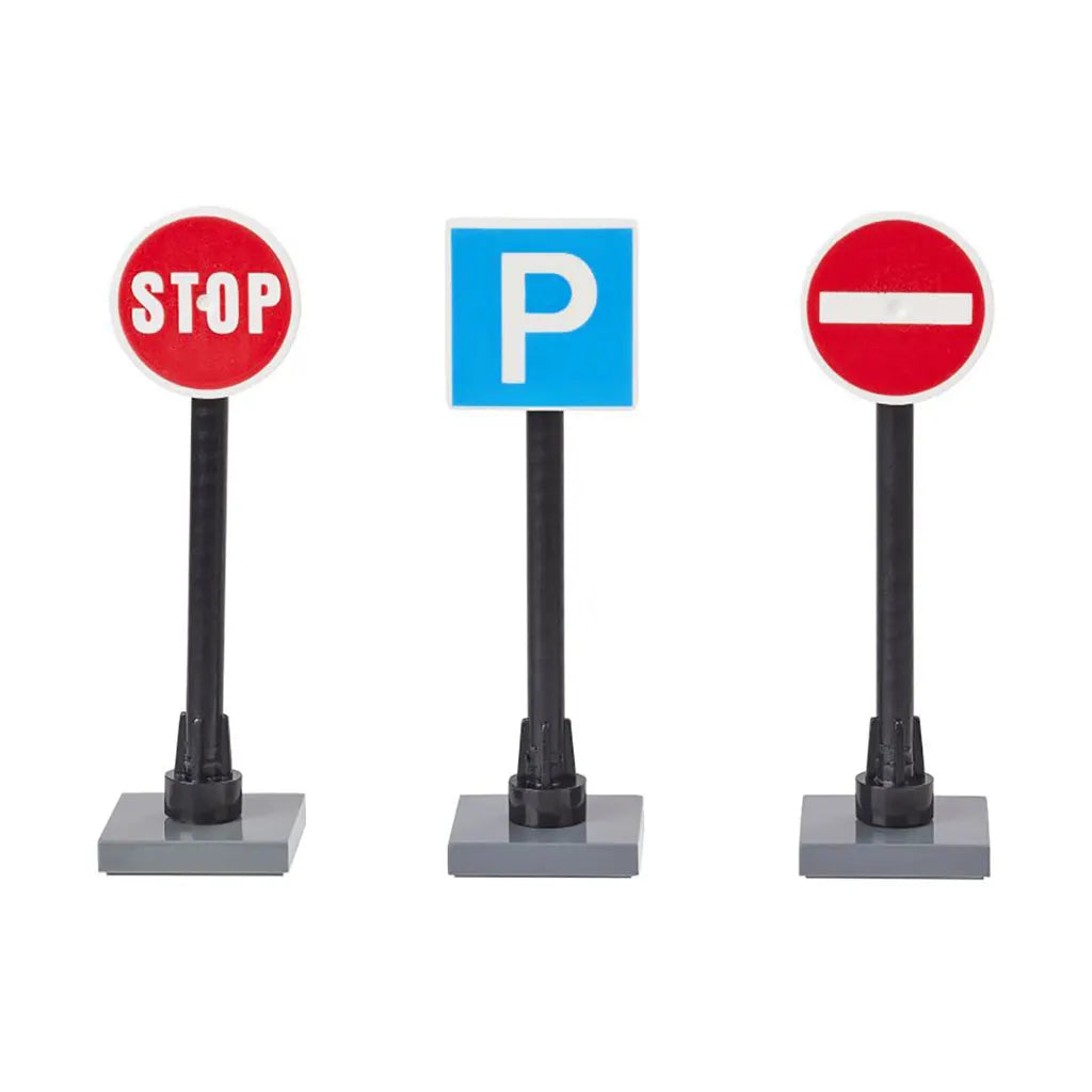 Traffic sign set I, ca. 1.5 - 5.5cm, 3 pcs, assorted