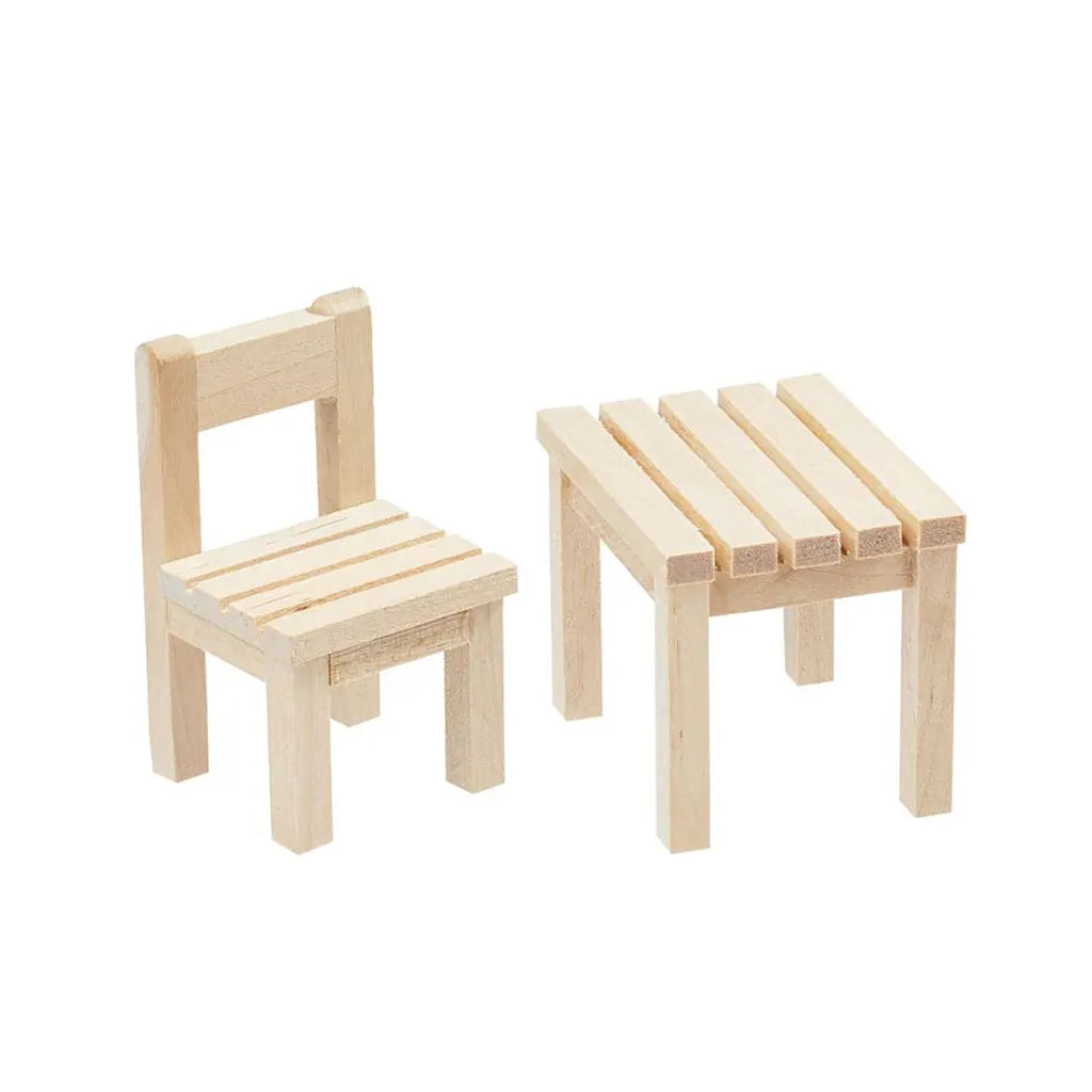 Mini chair / table, 3 x 3 x 5.5cm, set with 2 pcs