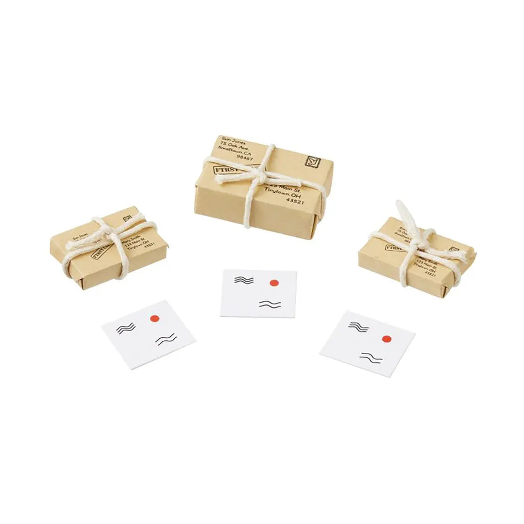 Parcels and Letters, Set 15 30mm, Brown/White, 6pcs, Assorted