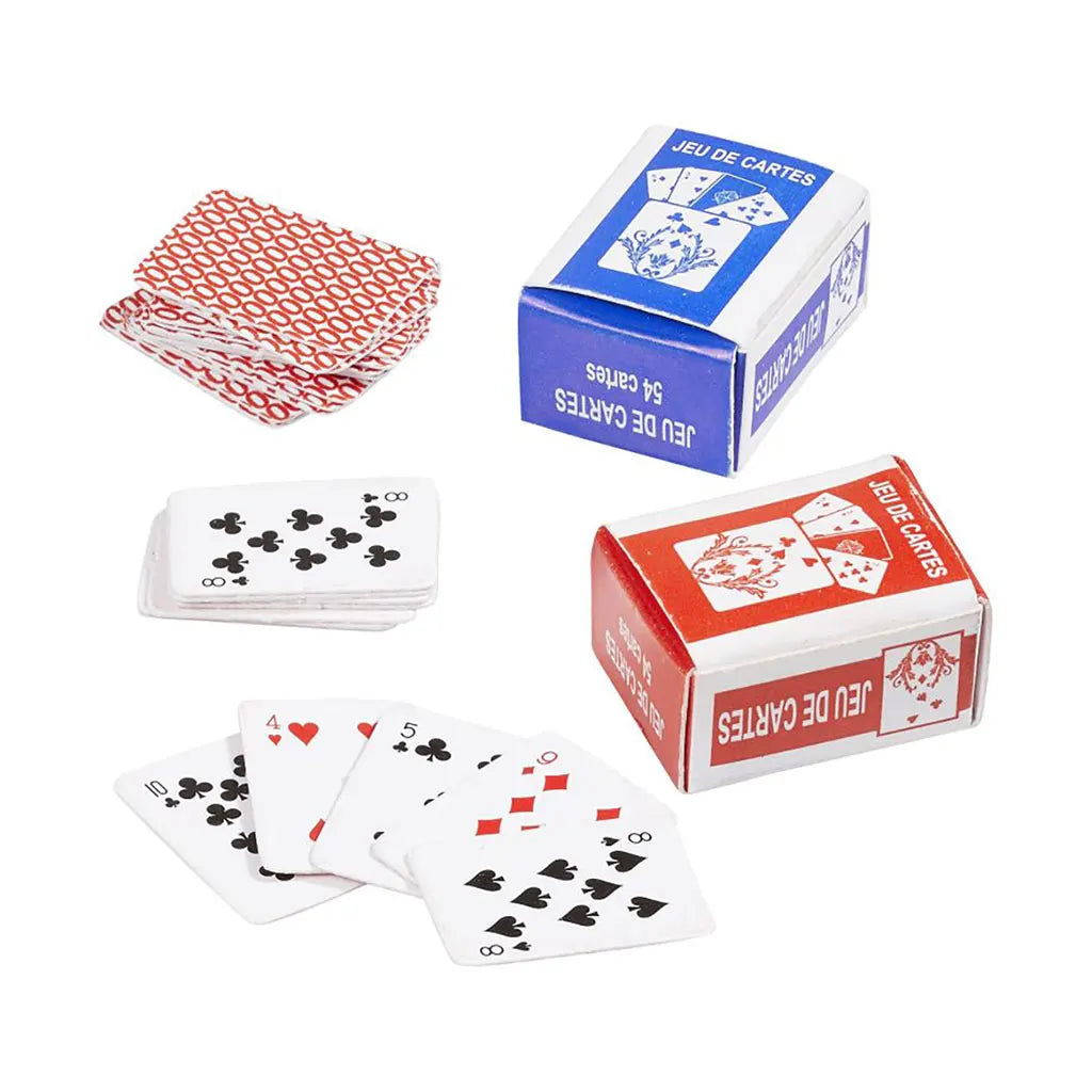 Playing Cards, 1.8 x 1.4 x 1cm, Red and Blue, 2 Sets with 27 Cards