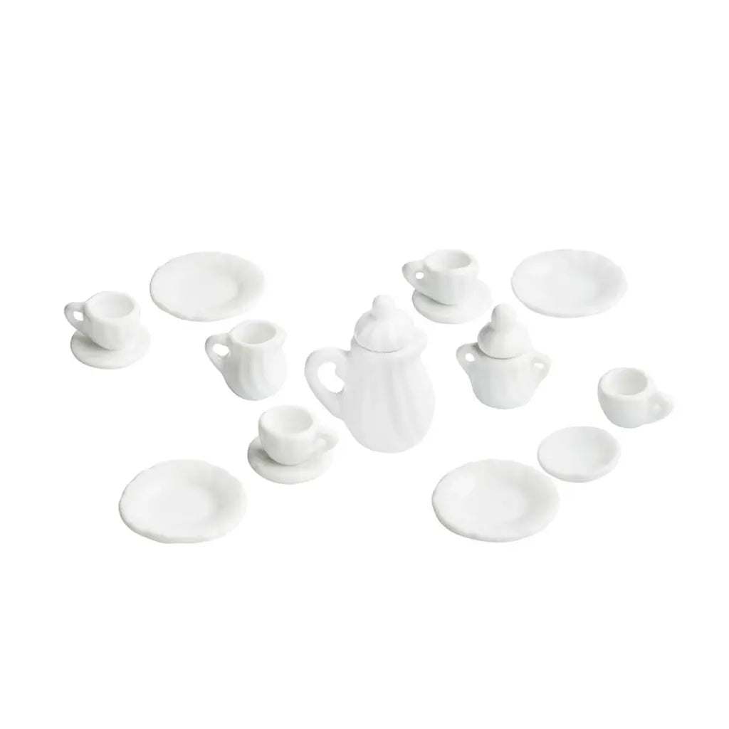 Mini Coffee Set, 1-3.5cm, White, 15pcs