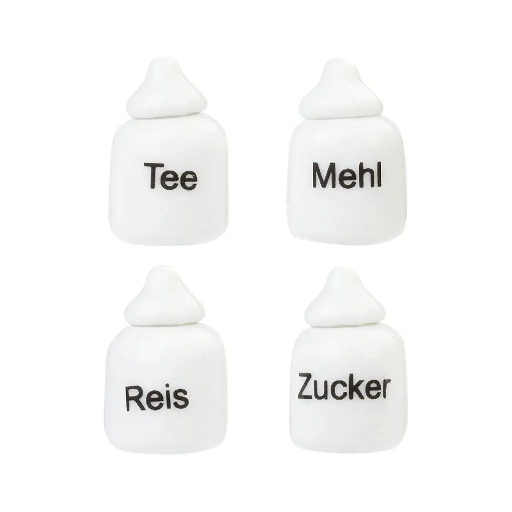 Porcelain Tin, 1.2-1.8cm White, 4pcs, Assorted
