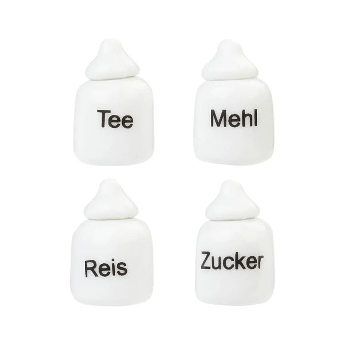 Porcelain Tin, 1.2-1.8cm White, 4pcs, Assorted