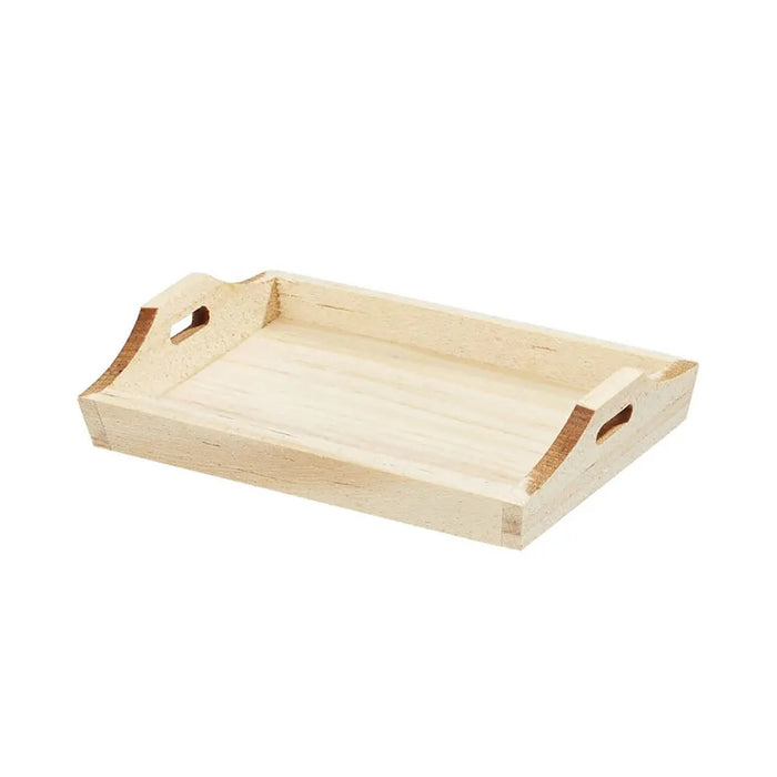 Miniature Wooden Tray, 6.6 x 4.4 x 1.2cm