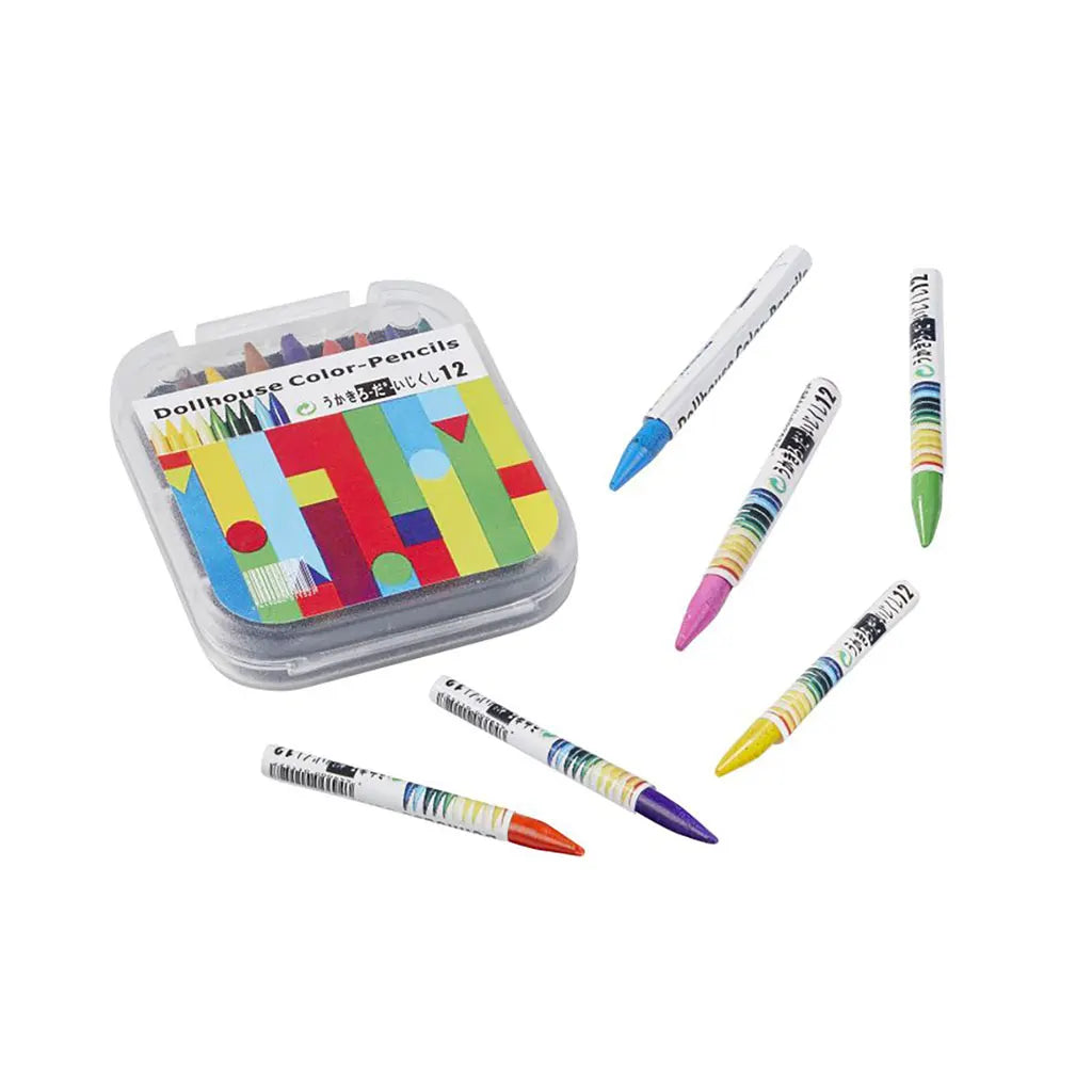 Mini Wax Crayons, 4.8 x 3.9 x 0.9cm, Multicoloured, Assorted, set with 12pcs