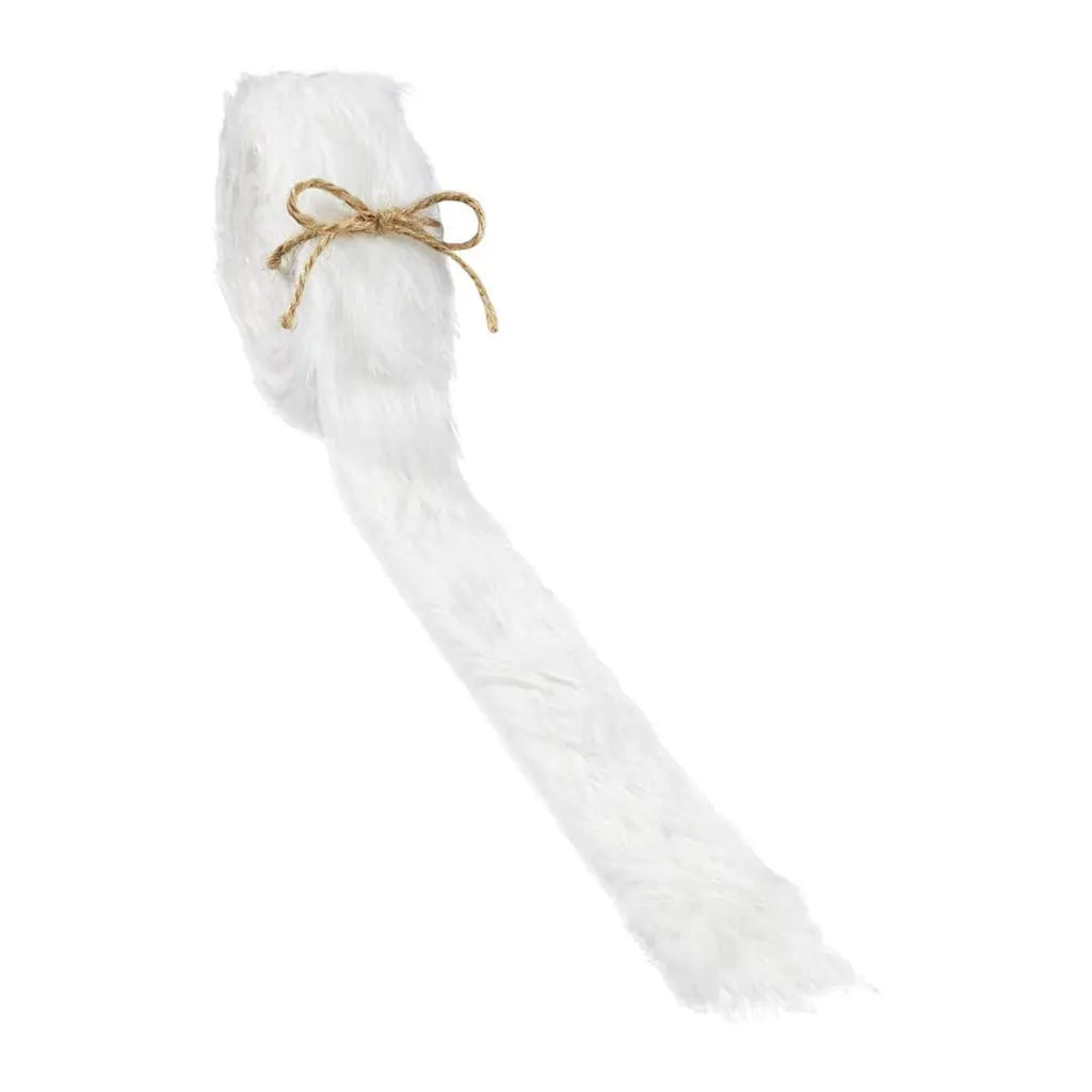 Artificial Fur Ribbon 6cmx1.5m, White