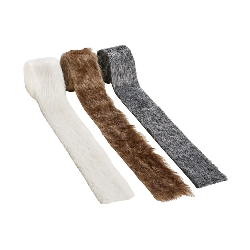Artificial Fur Ribbon 6cmx1.5m, Tinged with Brown