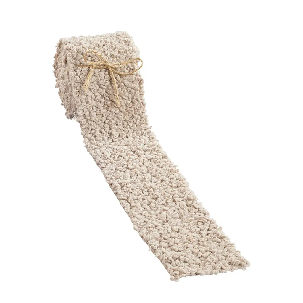 Teddy Fur Ribbon 8cm x 2m, Taupe