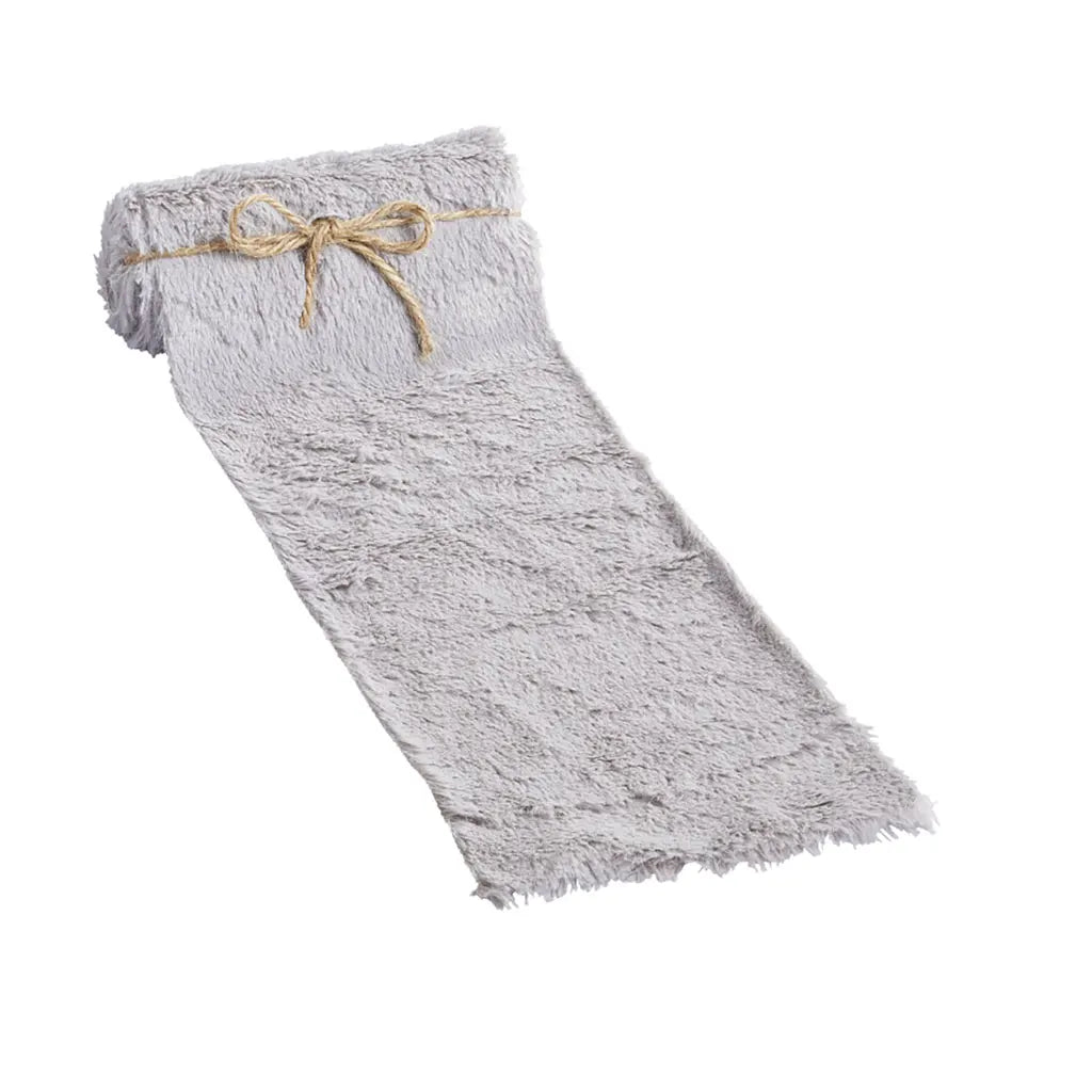 Plush Ribbon 4cm x 2m, Grey