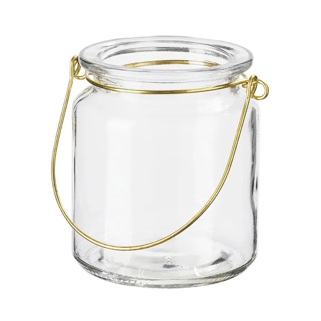 Glass with Metallic Handle, 7.5 x 9cm, Gold-Coloured