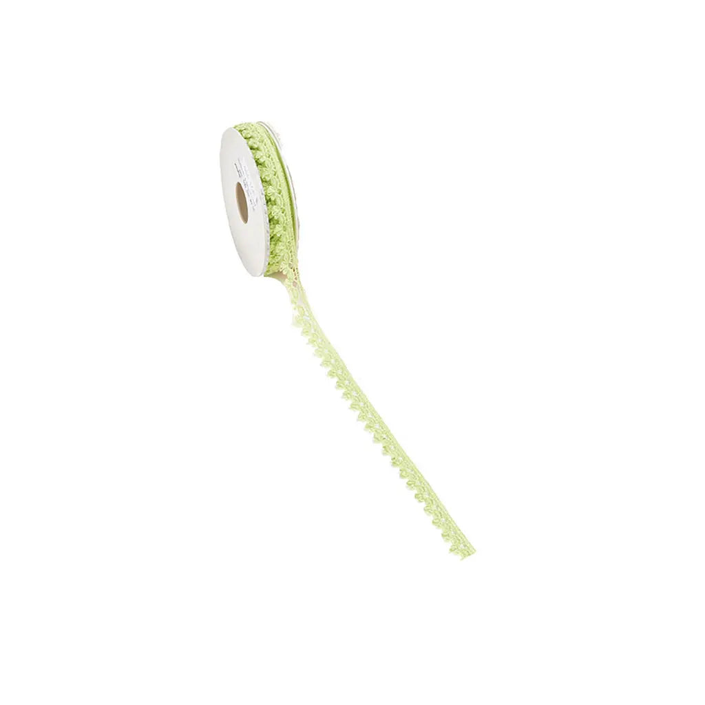 Border Country Ribbon, Light Green, 13mm 100 % Polyester, Sold Per Meter