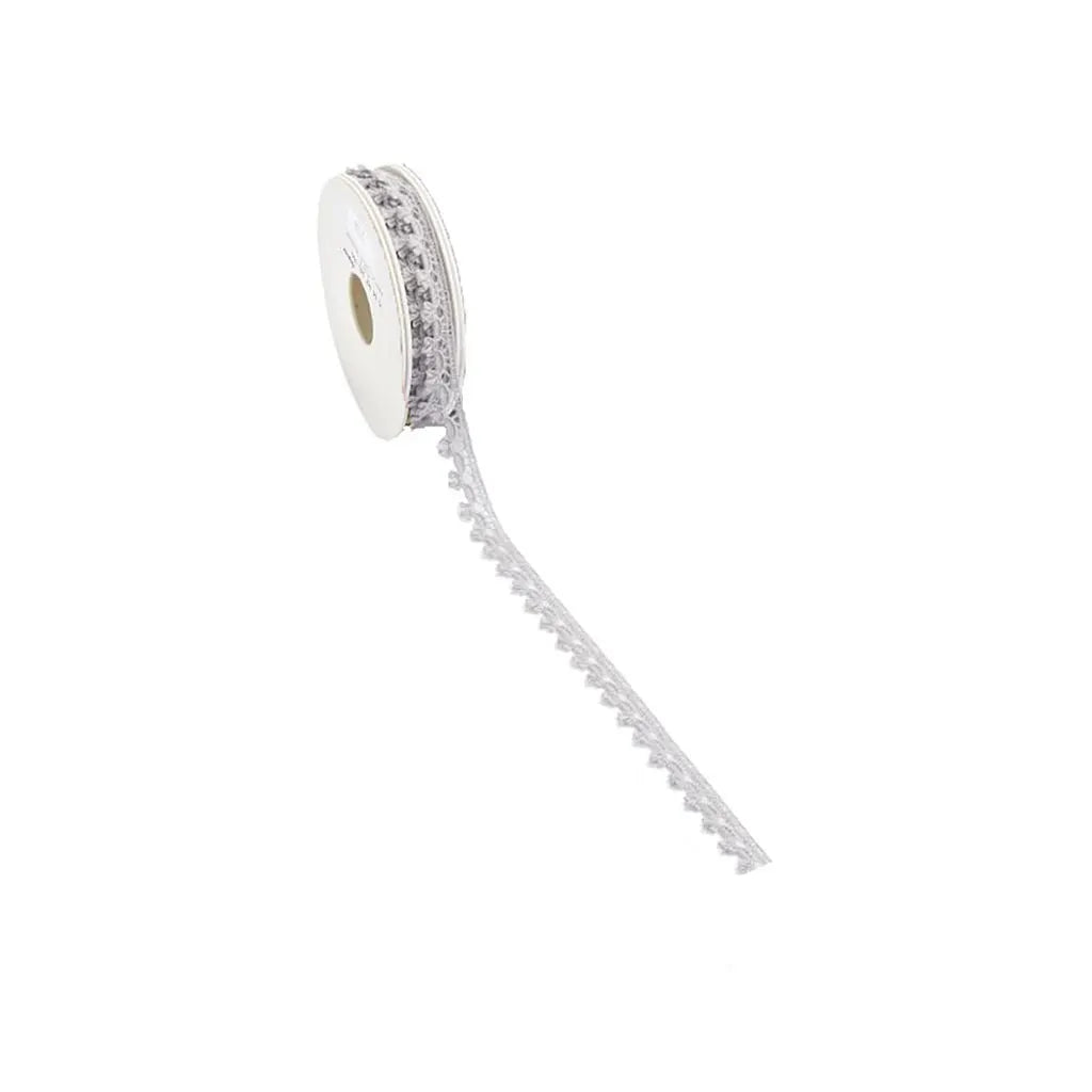 Border Country Ribbon, Light Grey, 13mm 100 % Polyester, Sold Per Meter