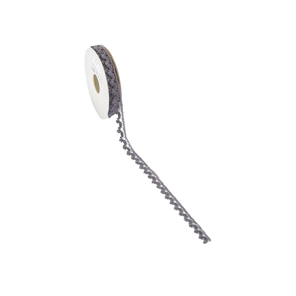 Border Country Ribbon, Anthracite, 13mm 100 % Polyester, Sold Per Meter