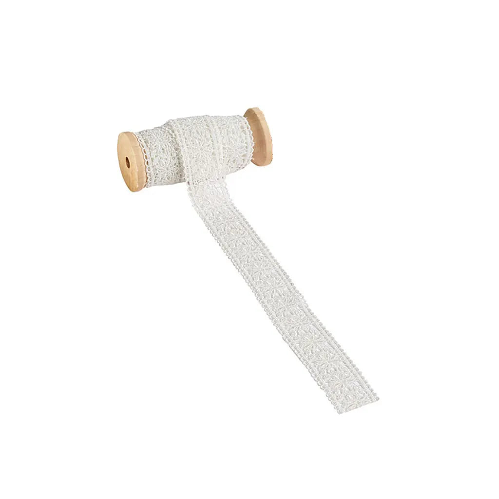 Lace Malmedy 34mm, White, Sold Per Meter