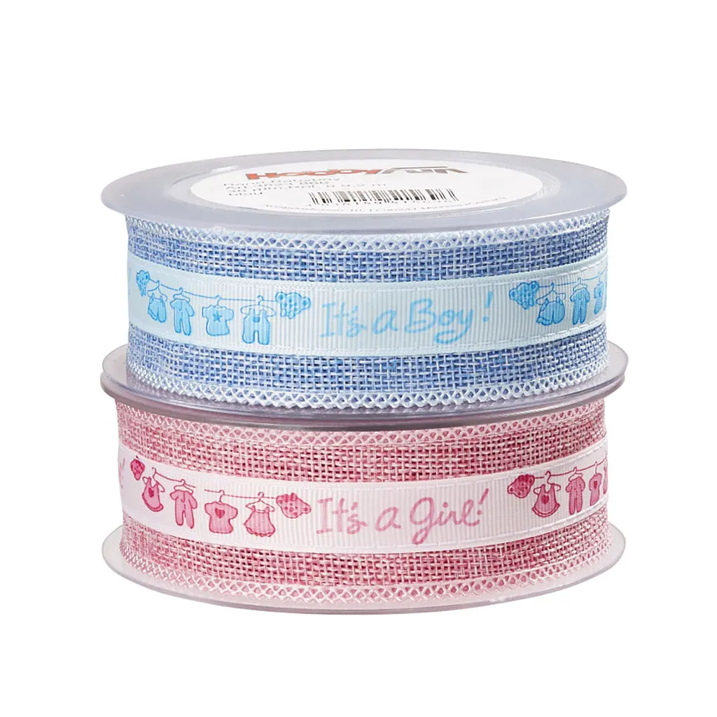 Ribbon Baby Boy 38mm, Blue