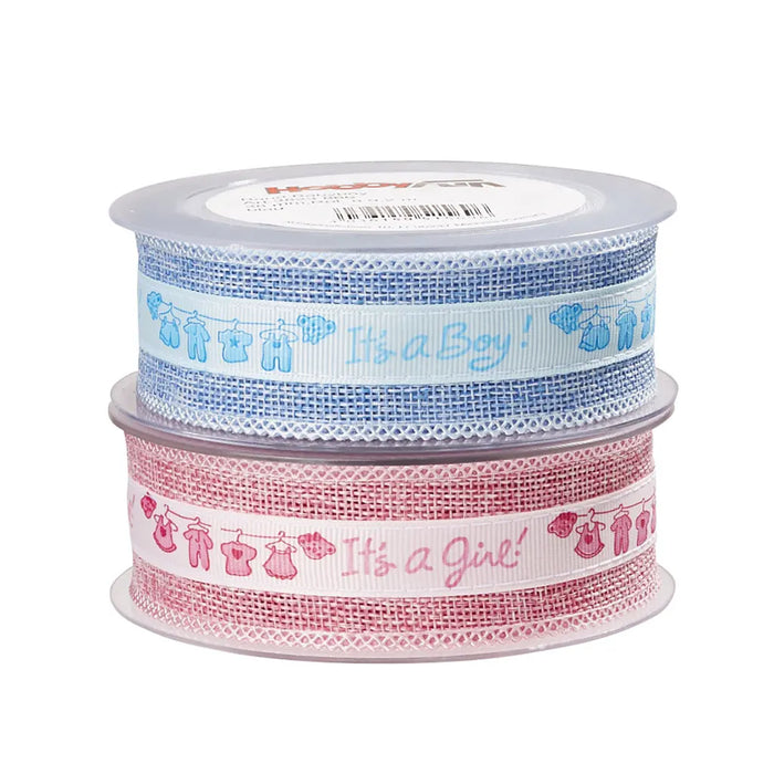 Ribbon Baby Boy 38mm, Blue