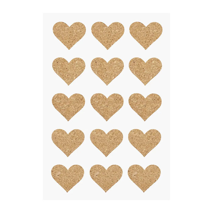 Cork Stickers Hearts, 26mm