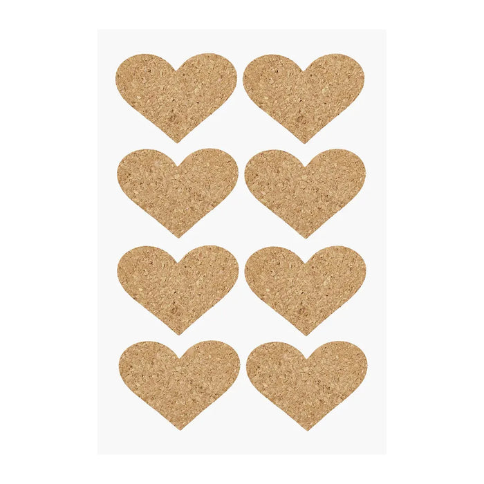 Cork Stickers Hearts, 42mm