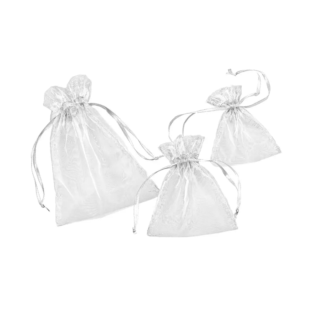 Organza Bags 18 x 13cm Bag with 6pcs, White