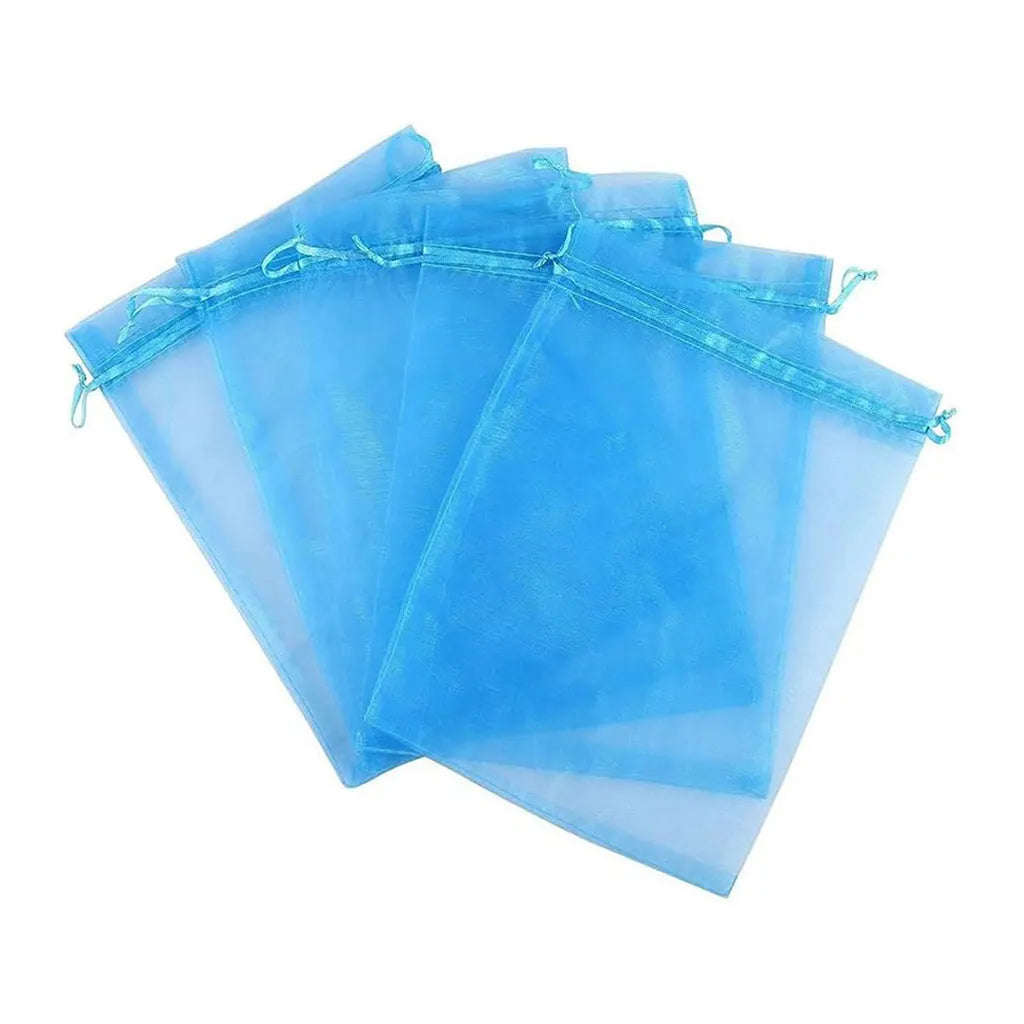 Organza Bags 18 x 13cm Bag with 6pcs, Blue