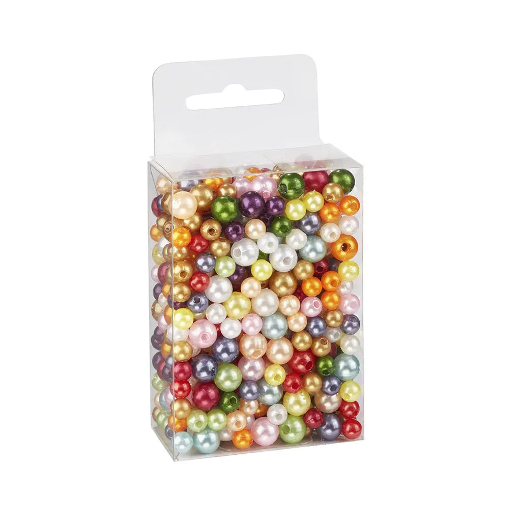 Mix of Wax Beads, 6 + 8mm Coloured, 60g