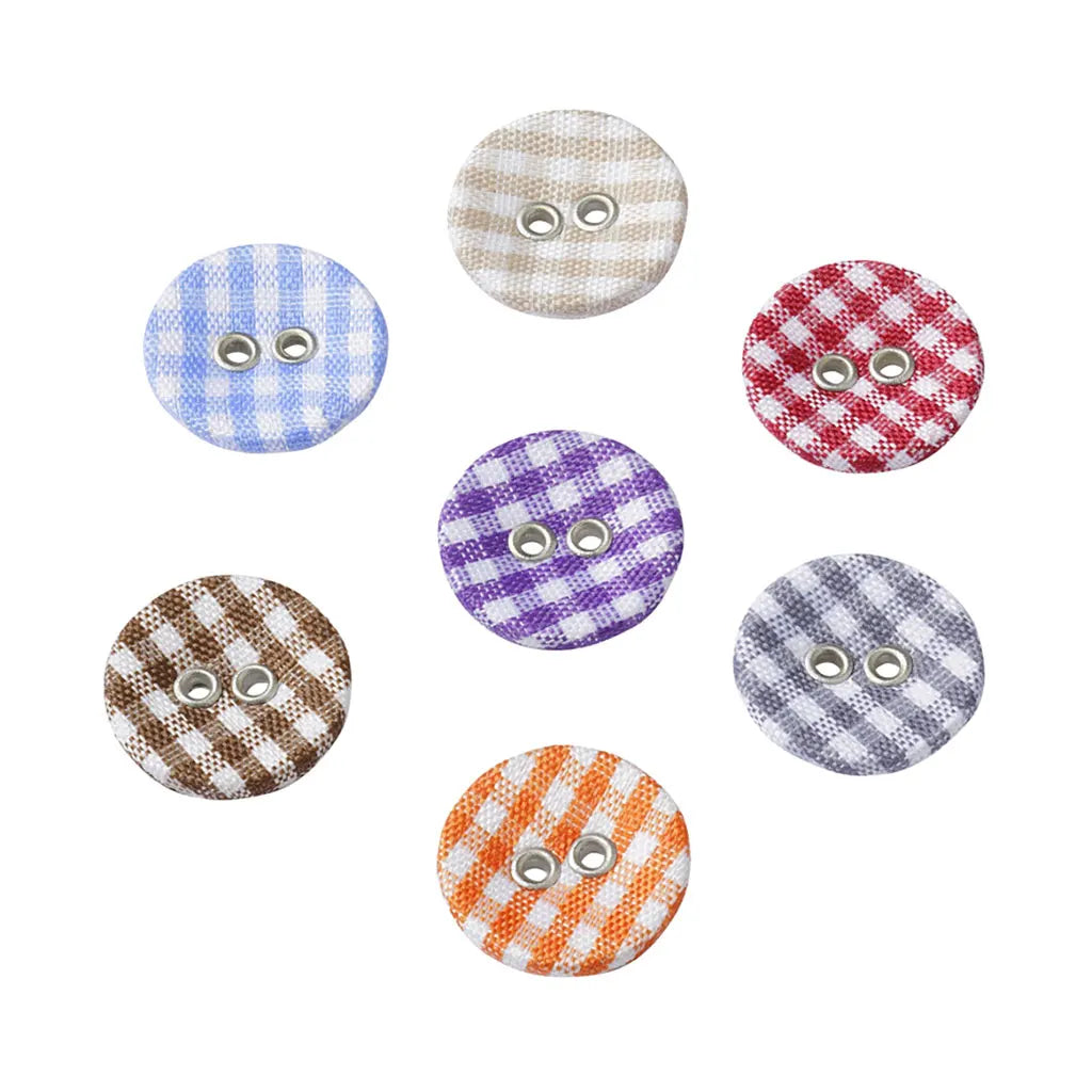 Button Mix, Chequered, Box with 80pcs
